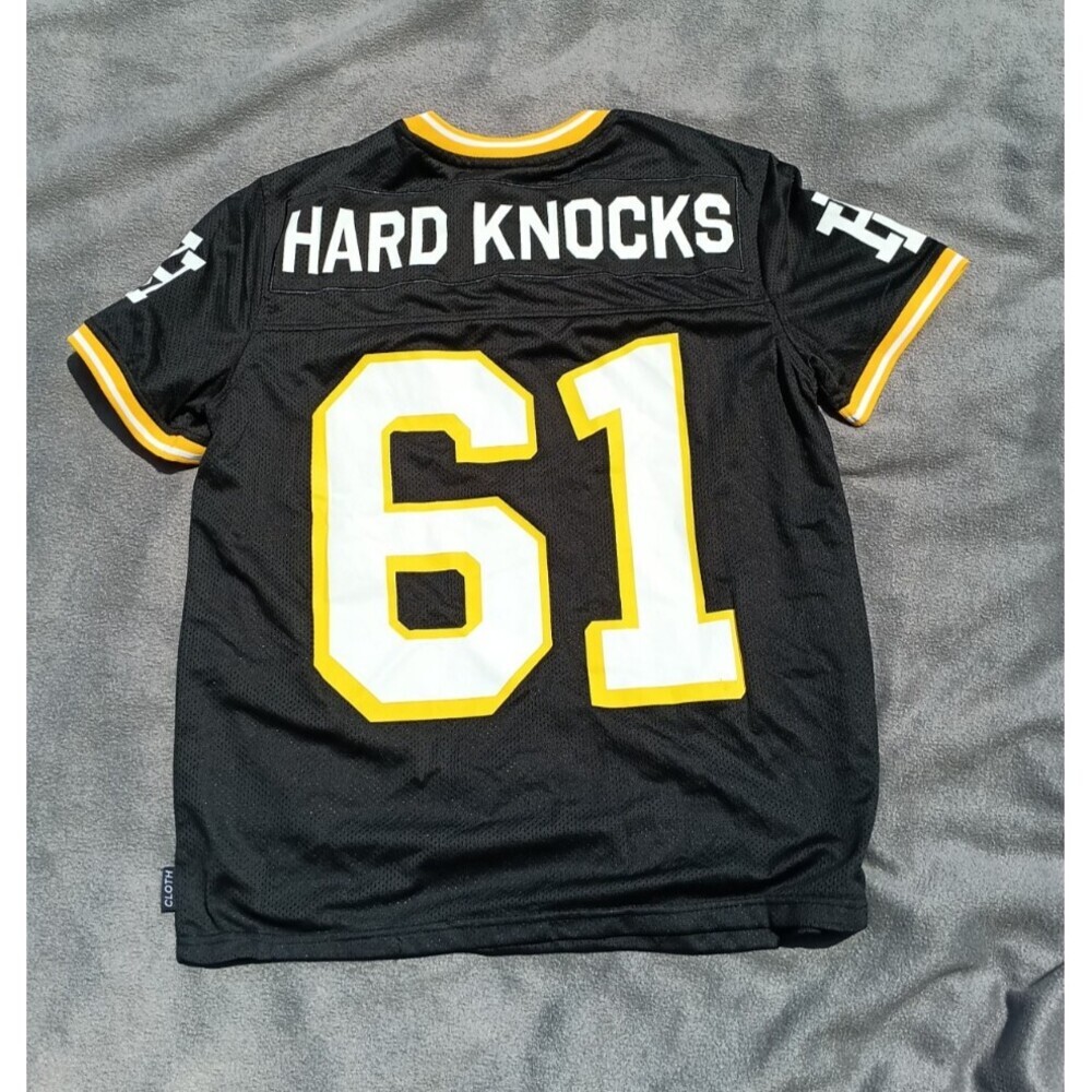 Y2K Brooklyn Cloth School Of Hard Knocks #61 Black Football Jersey Medium